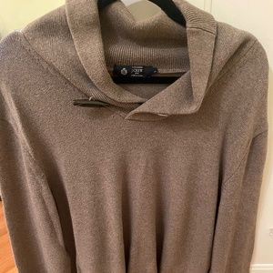 Men's J Crew shaw-collar sweater w/ button, size L